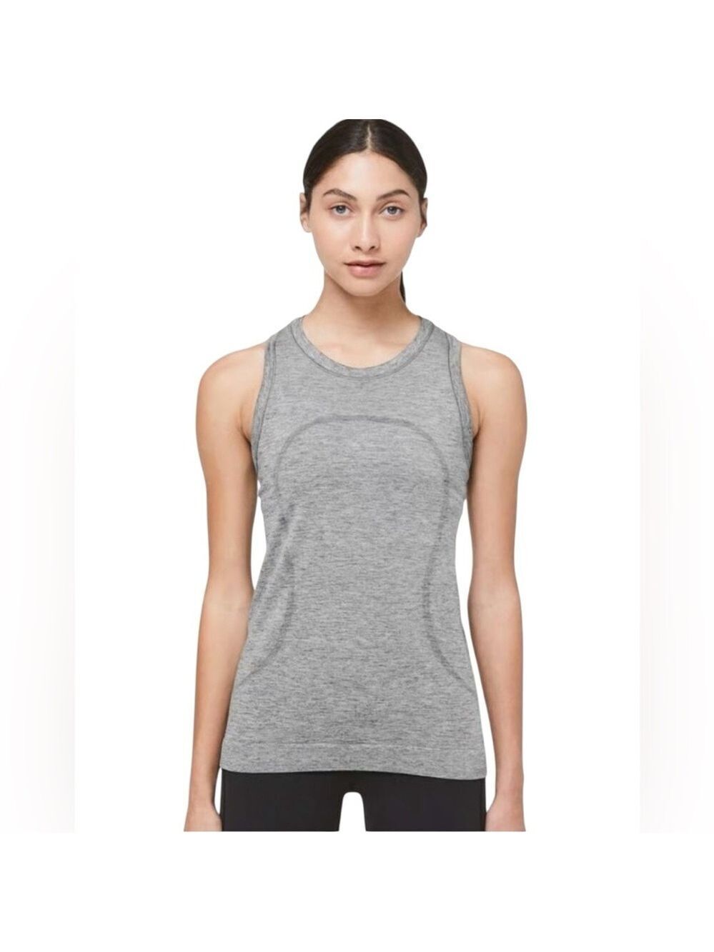 Lululemon Swiftly Breeze Tank 10 Slate White Mesh Lightweight Gymcore Running